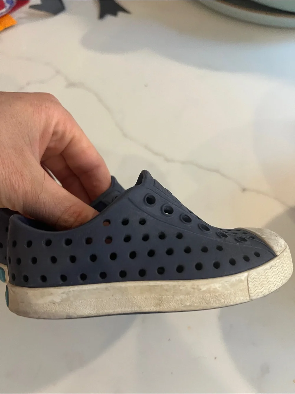 Native Kids Slip-On Water Shoes in White and Navy